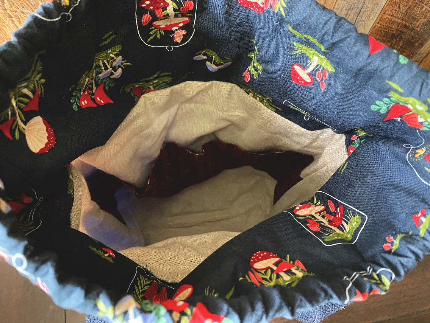 Toadstool Mushroom Medium Waxed Canvas Firefly Project Bag