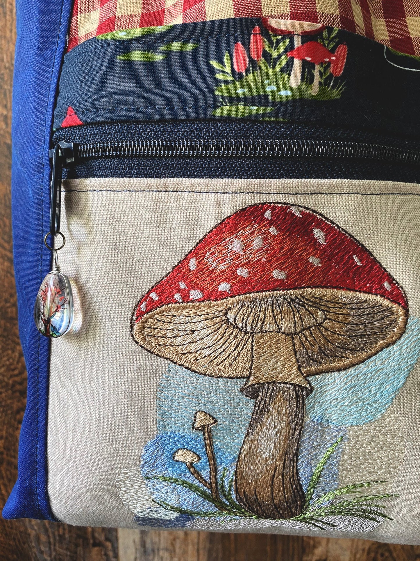 Toadstool Mushroom Medium Waxed Canvas Firefly Project Bag