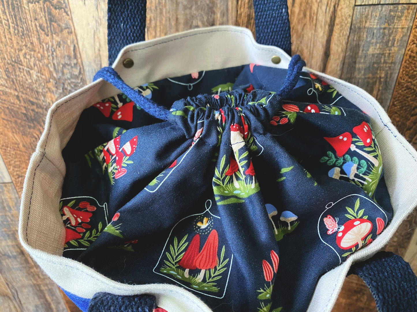 Toadstool Mushroom Medium Waxed Canvas Firefly Project Bag