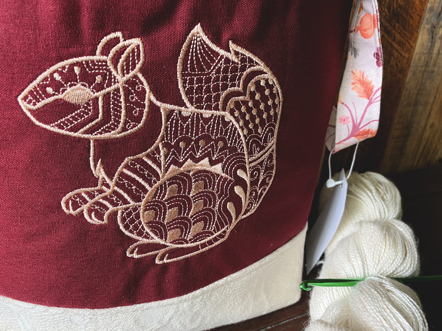 Squirrel and Forest Friends Medium Project Bag