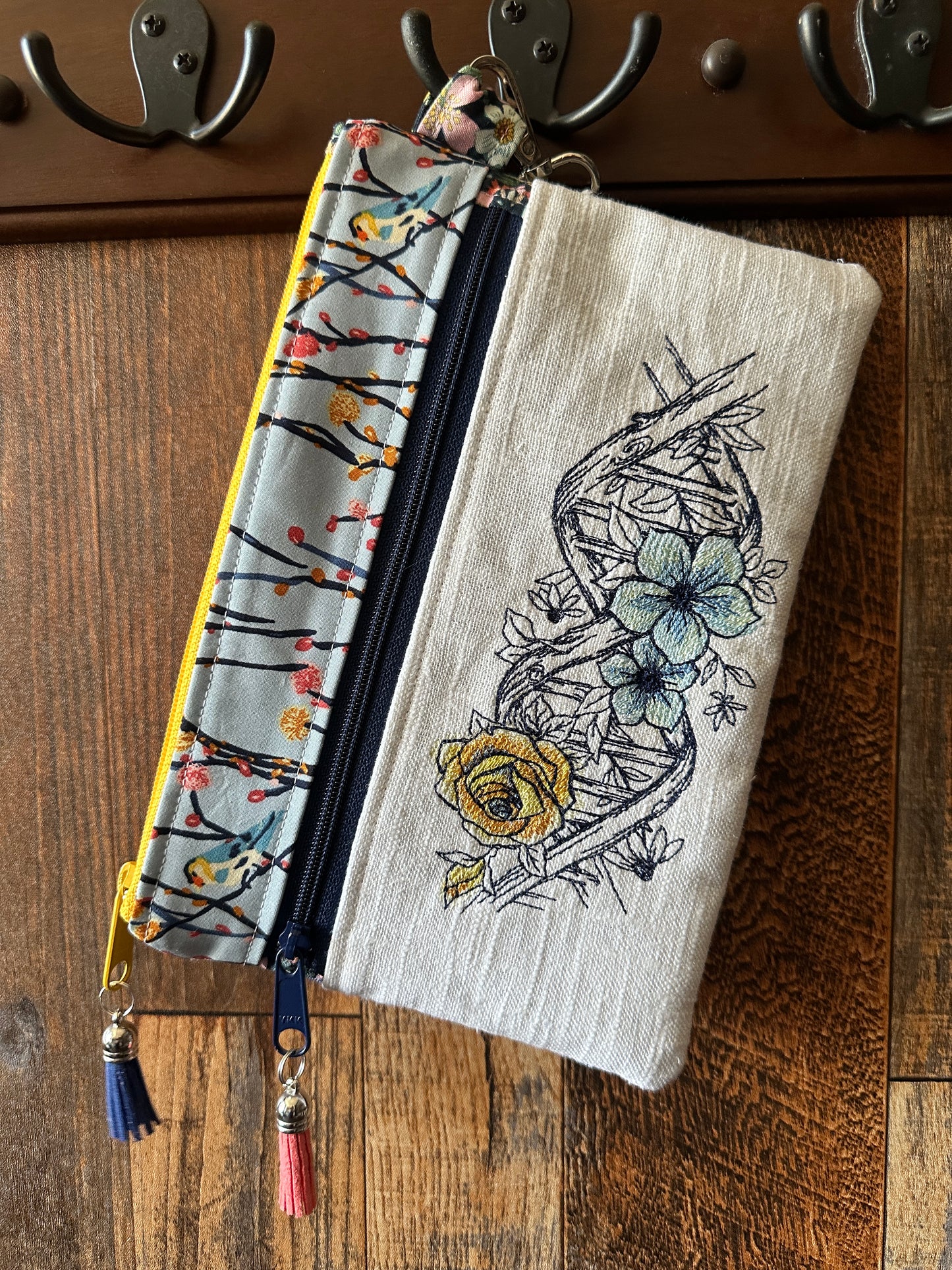 Gardening in my DNA Small Double Zipper Clutch and E-Reader Pouch