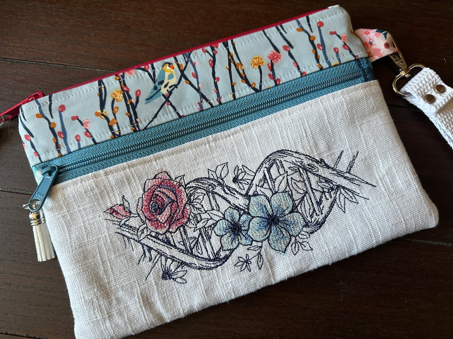 Gardening in my DNA Small Double Zipper Clutch and E-Reader Pouch
