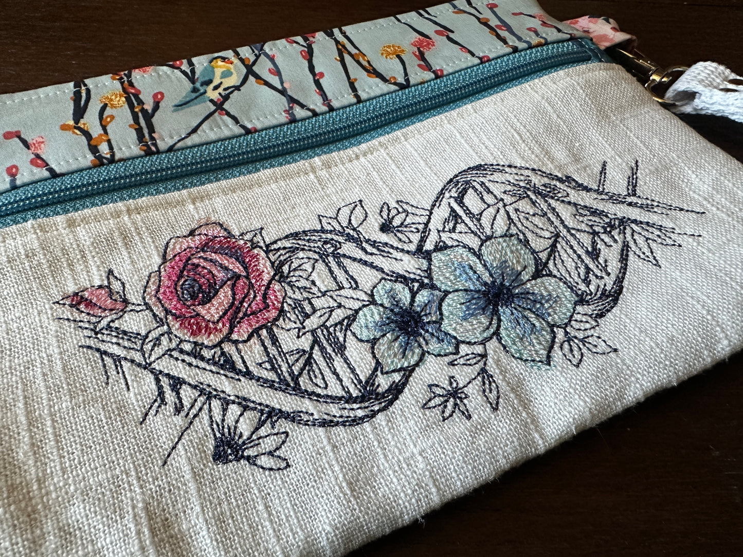 Gardening in my DNA Small Double Zipper Clutch and E-Reader Pouch