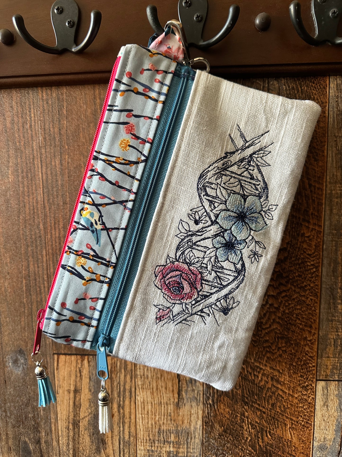 Gardening in my DNA Small Double Zipper Clutch and E-Reader Pouch
