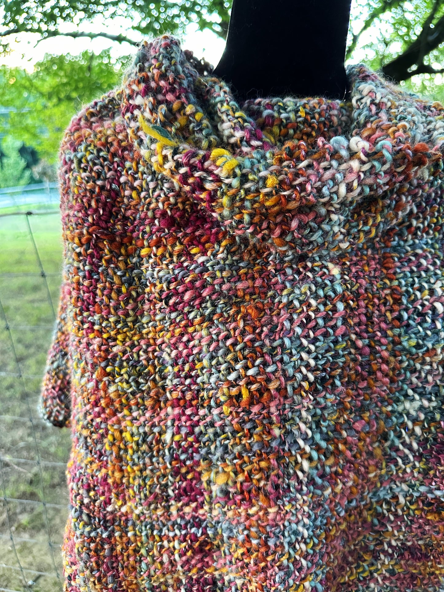 Forget the Explosion. Look at the Colors! ~ Handspun & Handwoven Shawl