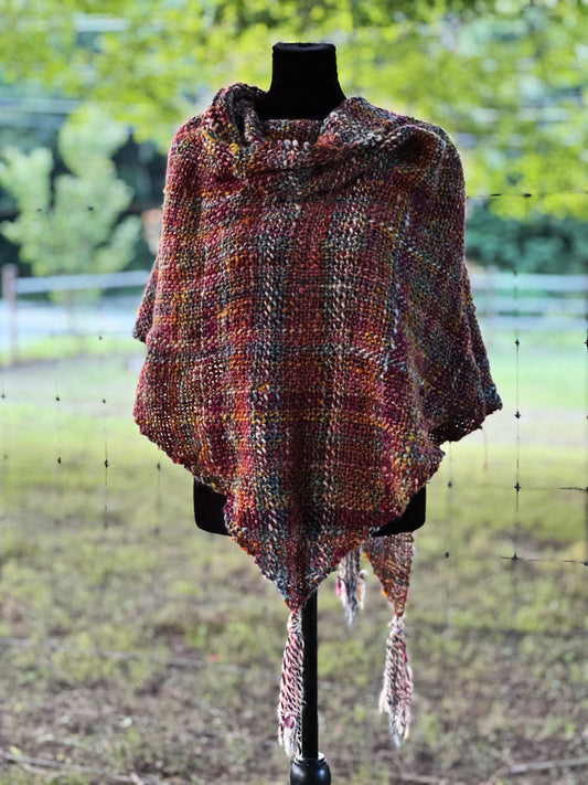 Forget the Explosion. Look at the Colors! ~ Handspun & Handwoven Shawl