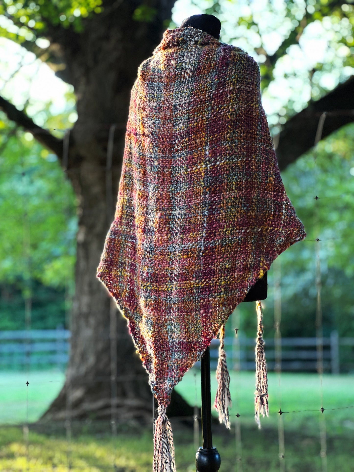 Forget the Explosion. Look at the Colors! ~ Handspun & Handwoven Shawl