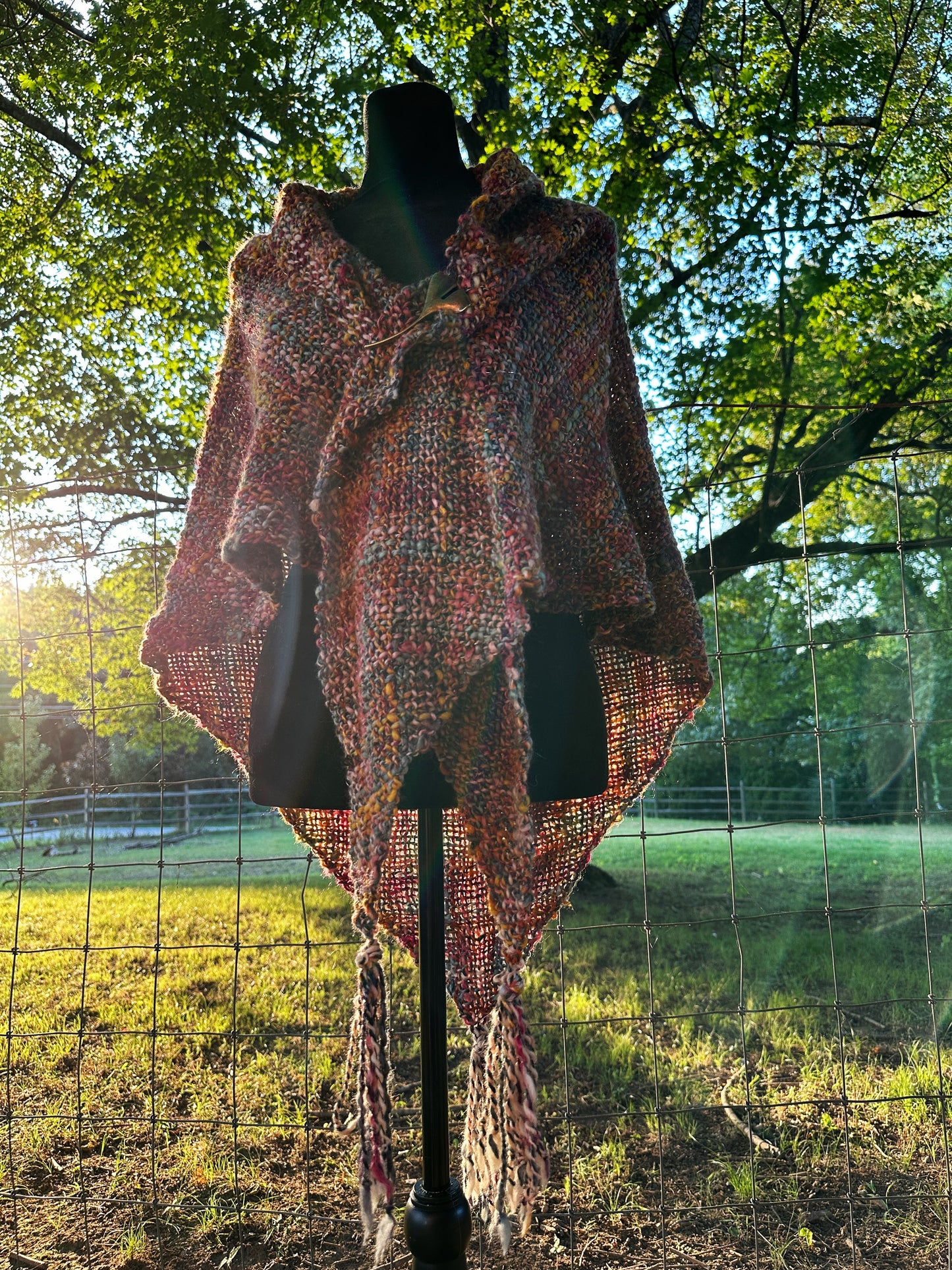Forget the Explosion. Look at the Colors! ~ Handspun & Handwoven Shawl