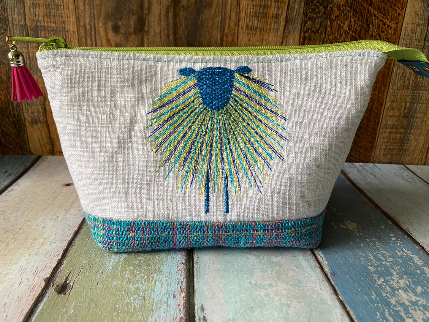 Folk Sheep Small Open Wide Spindle Bag
