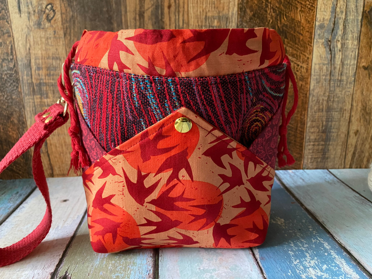 Starry Swallows Plenty O' Pockets Small Drawstring Pouch