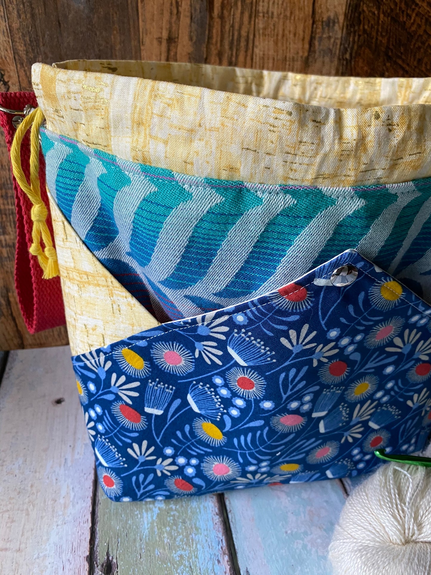 Field Flowers Plenty O' Pockets Large Drawstring Pouch