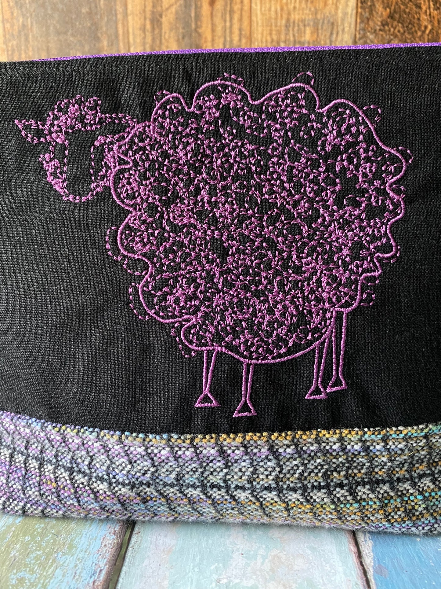 Purple Sheep Project or Cosmetic Zipper Bag