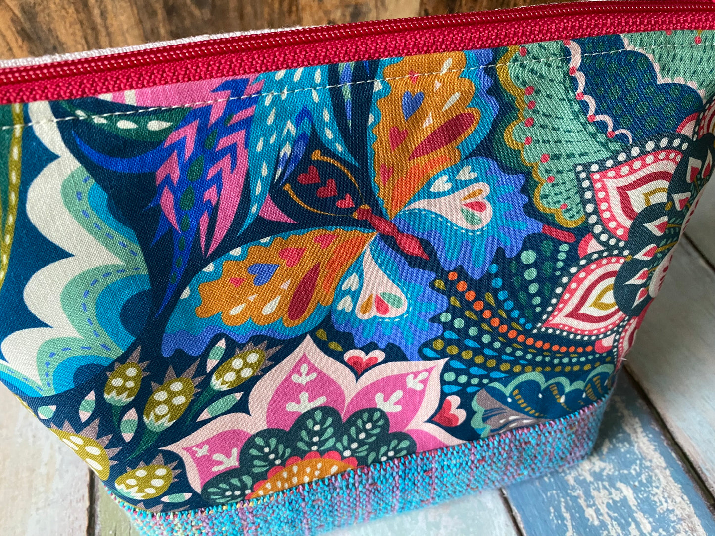 Blue Sheep Project or Cosmetic Zipper Bag