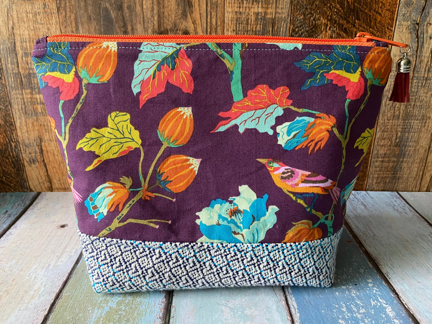 Maroon Sheep Project or Cosmetic Zipper Bag