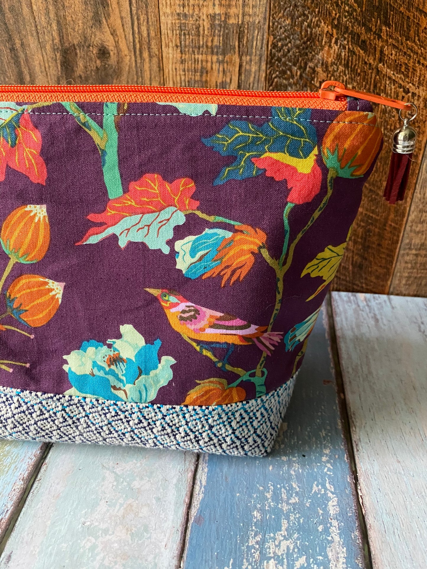 Maroon Sheep Project or Cosmetic Zipper Bag