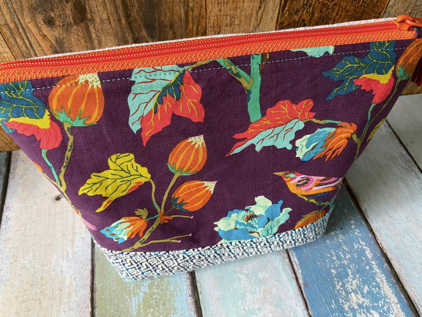 Maroon Sheep Project or Cosmetic Zipper Bag