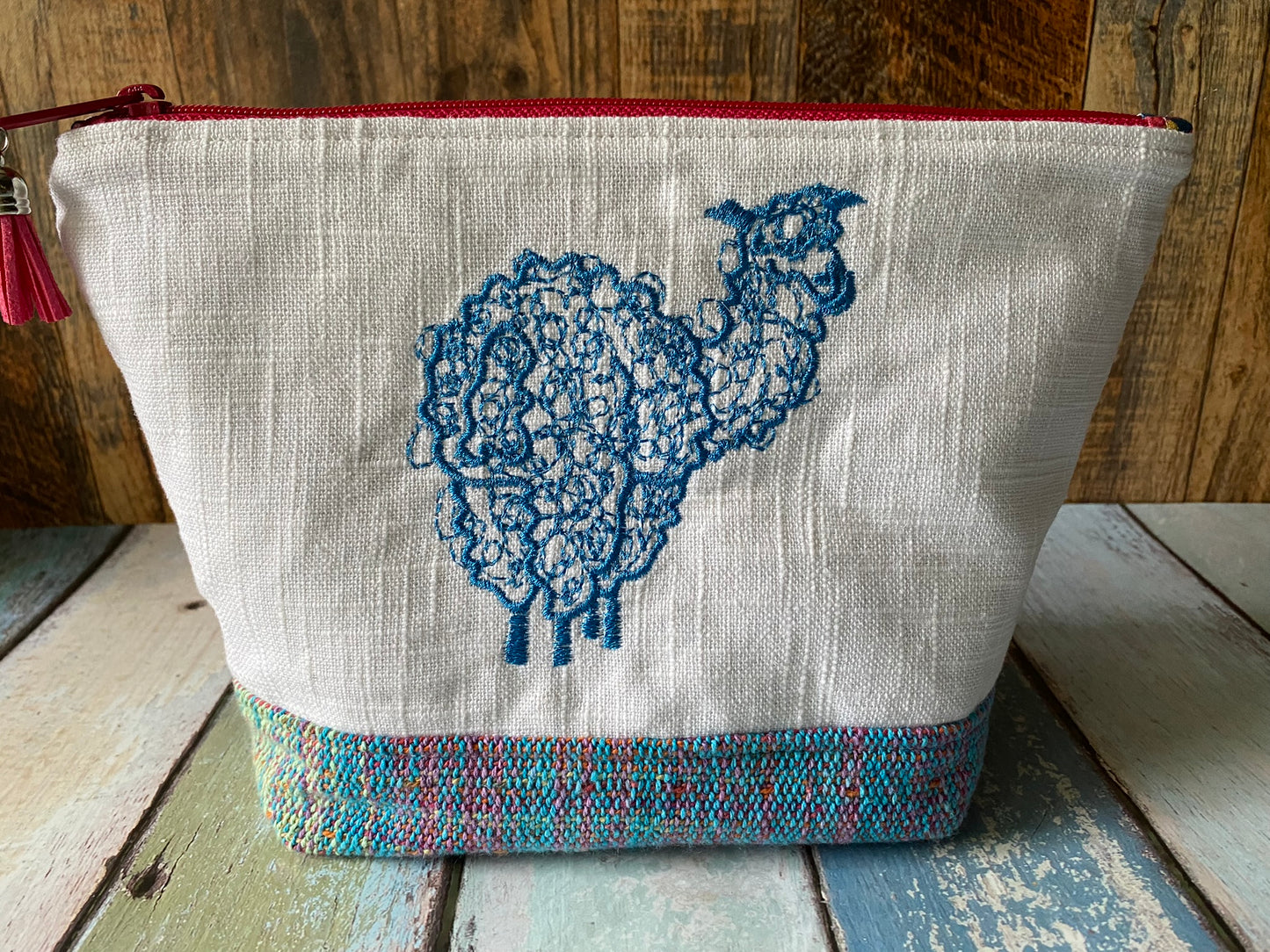 Llama Project or Cosmetic Zipper Bag