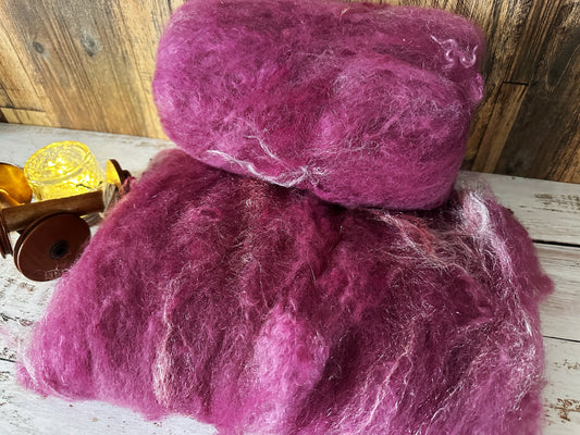 Mohair and Shetland Wool Art Batt for Spinning or Felting