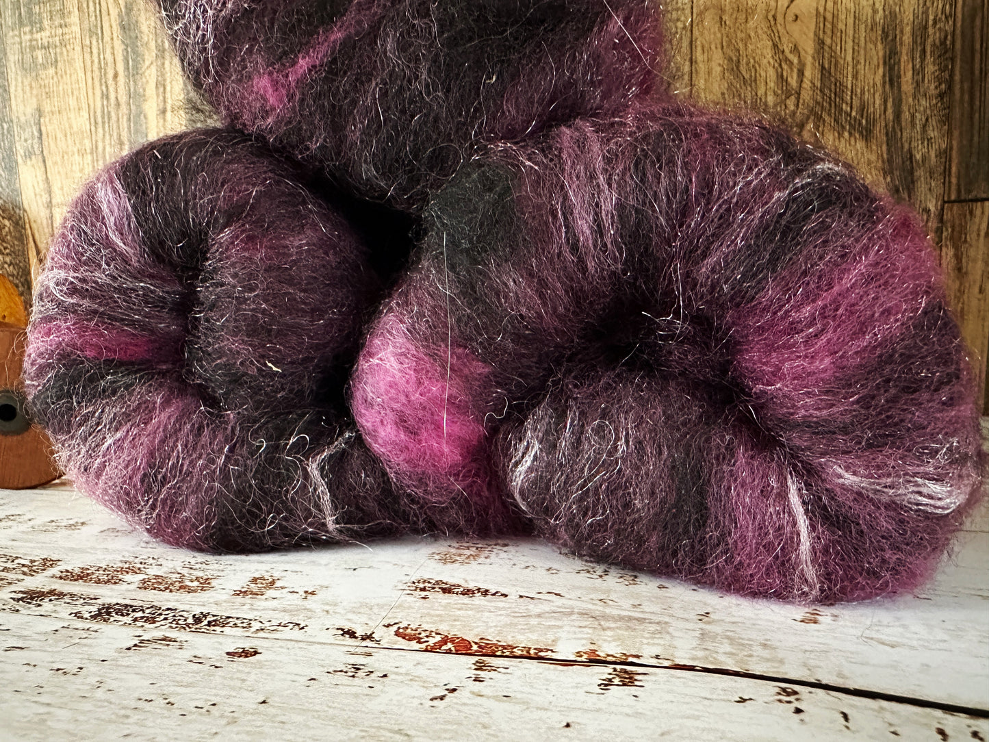 Mohair, Alpaca, Shetland Wool Art Batt for Spinning or Felting