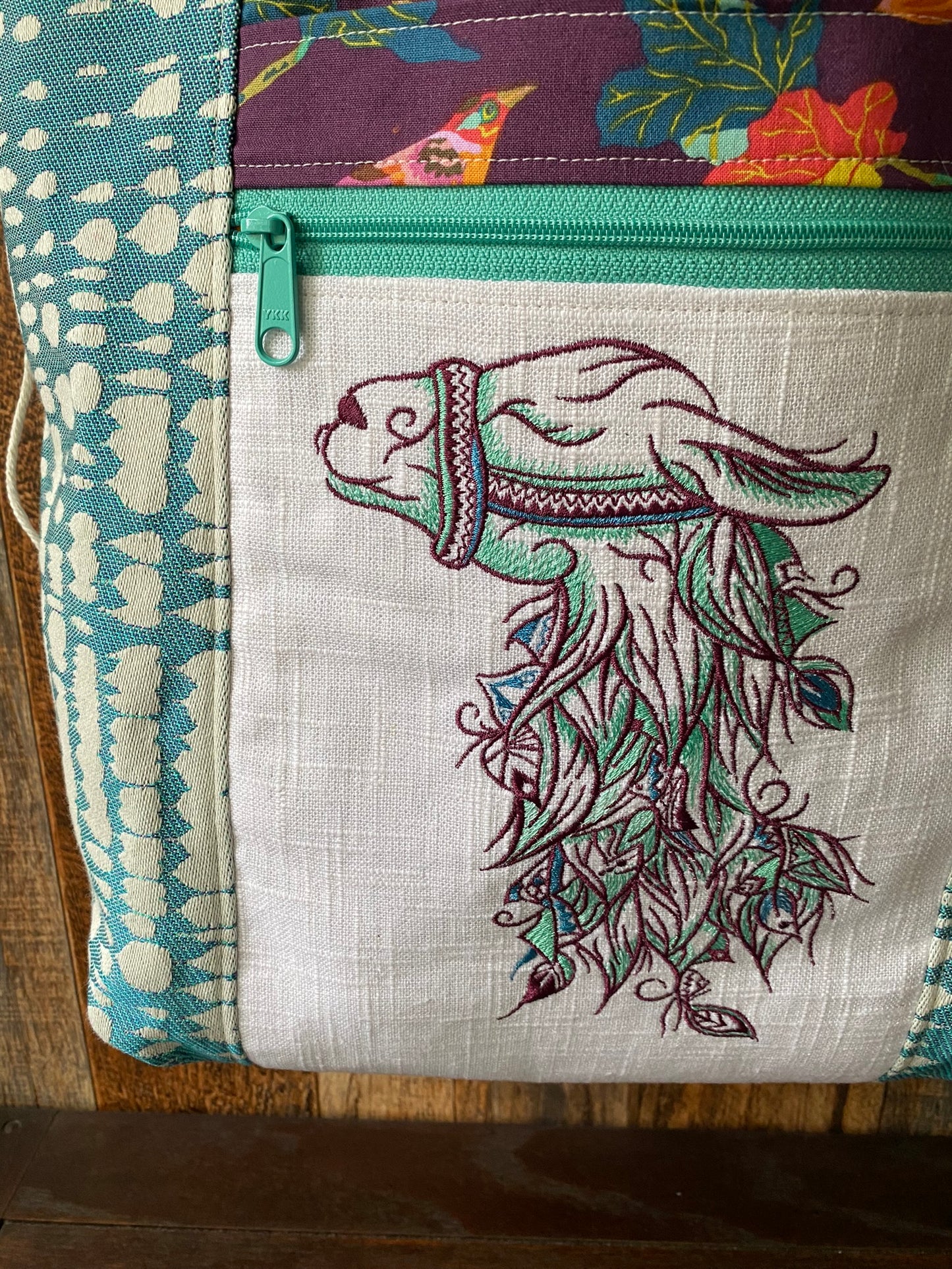 Leafy Llama Large Firefly Project Bag
