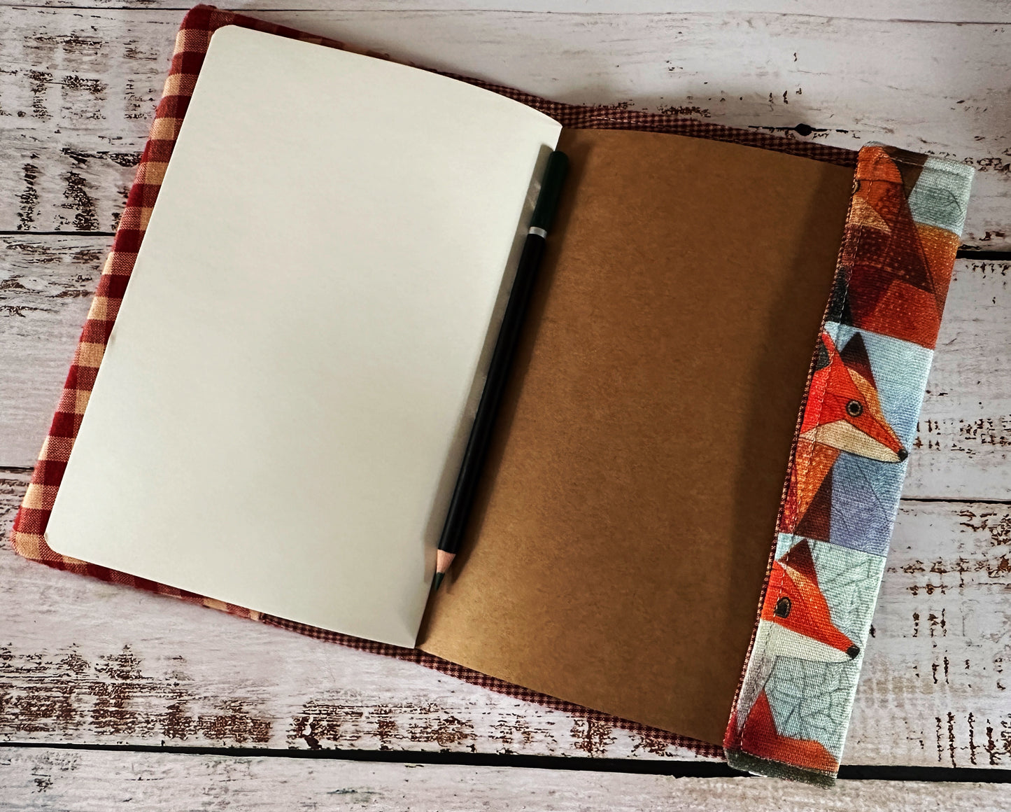 Fantastic Foxes with Handwoven Alpaca Adjustable A5 Journal Cover