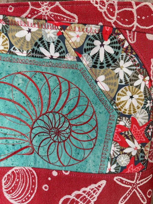 Shell Embroidery and Crazy Quilt Festival Bag