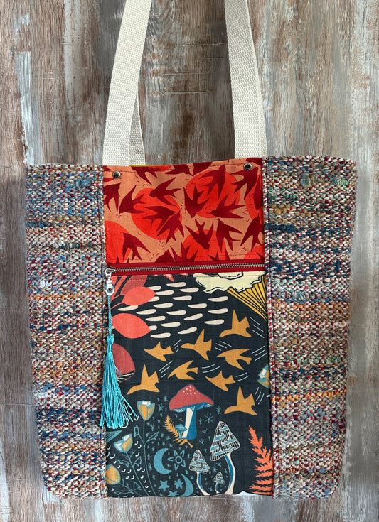 Book Witch Double Pocket Large Tote Bag