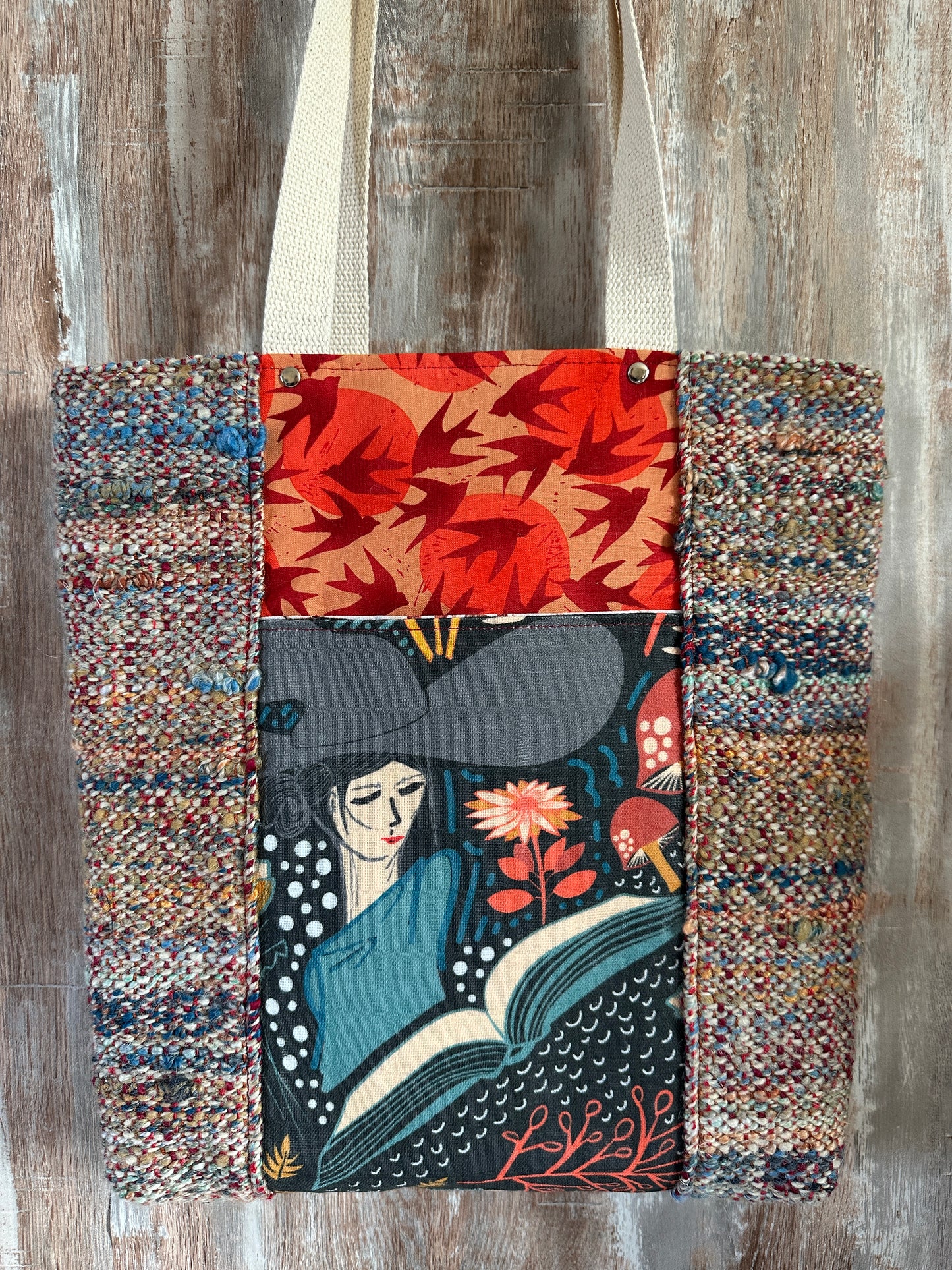 Book Witch Double Pocket Large Tote Bag