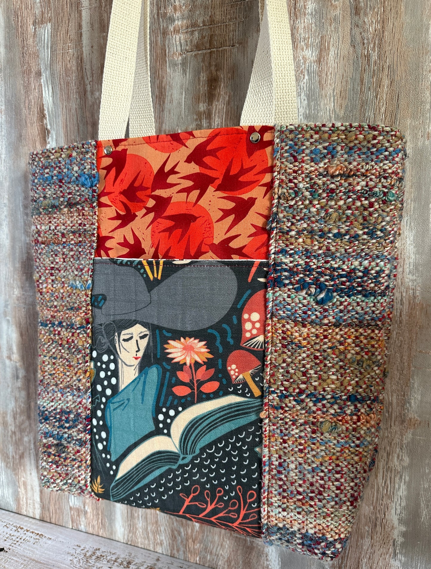 Book Witch Double Pocket Large Tote Bag