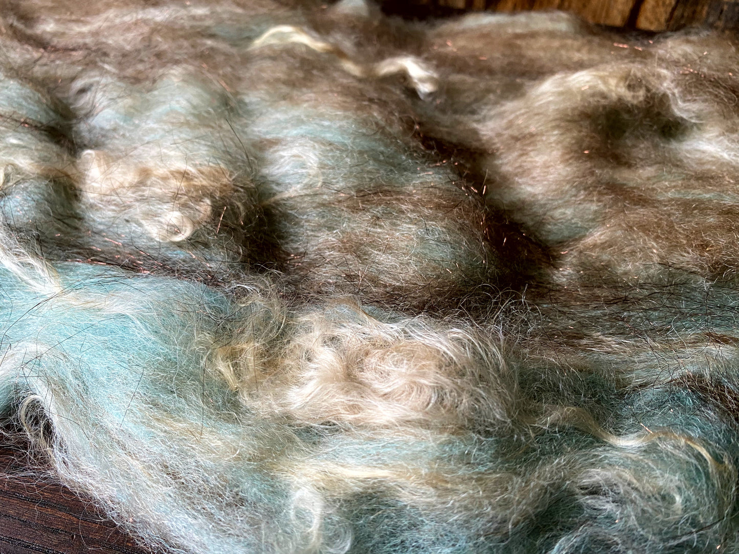 Kid Mohair, Merino, Alpaca, Art Batt for Spinning or Felting ~ Fresh Eggs Daily
