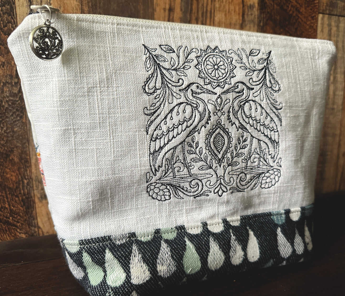 Great Blue Heron Medium Project or Cosmetic Zipper Bag