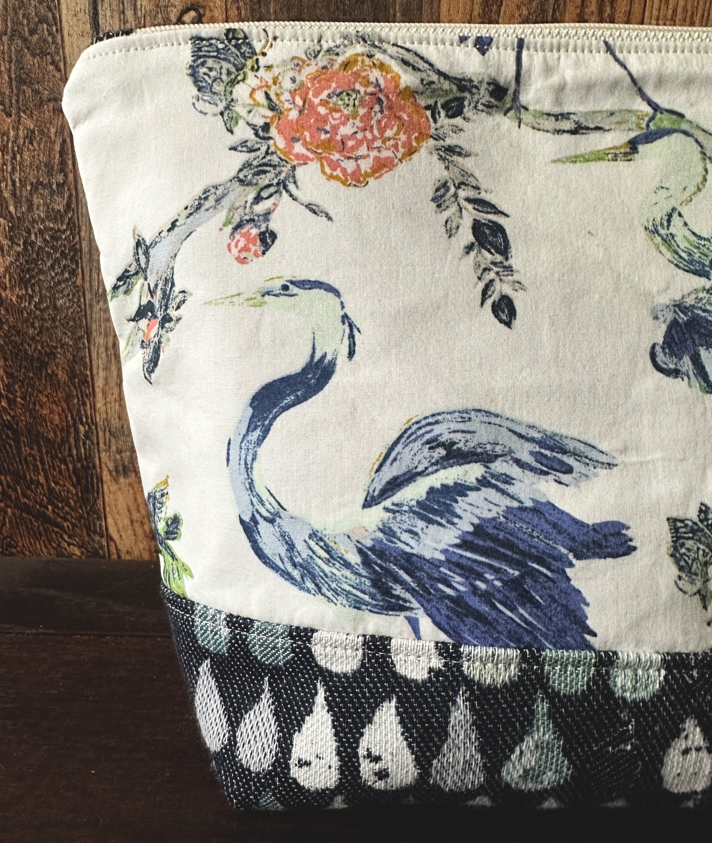 Great Blue Heron Medium Project or Cosmetic Zipper Bag