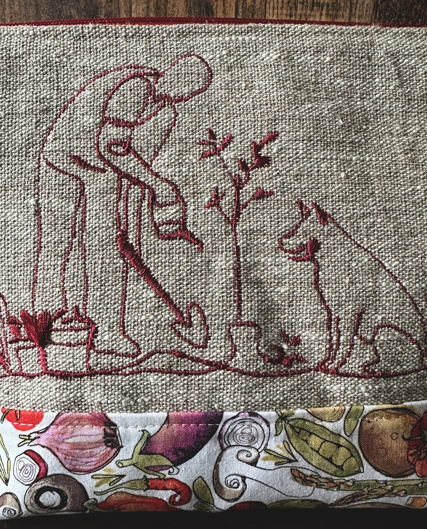 Gardening with My Dog Medium Project or Cosmetic Zipper Bag
