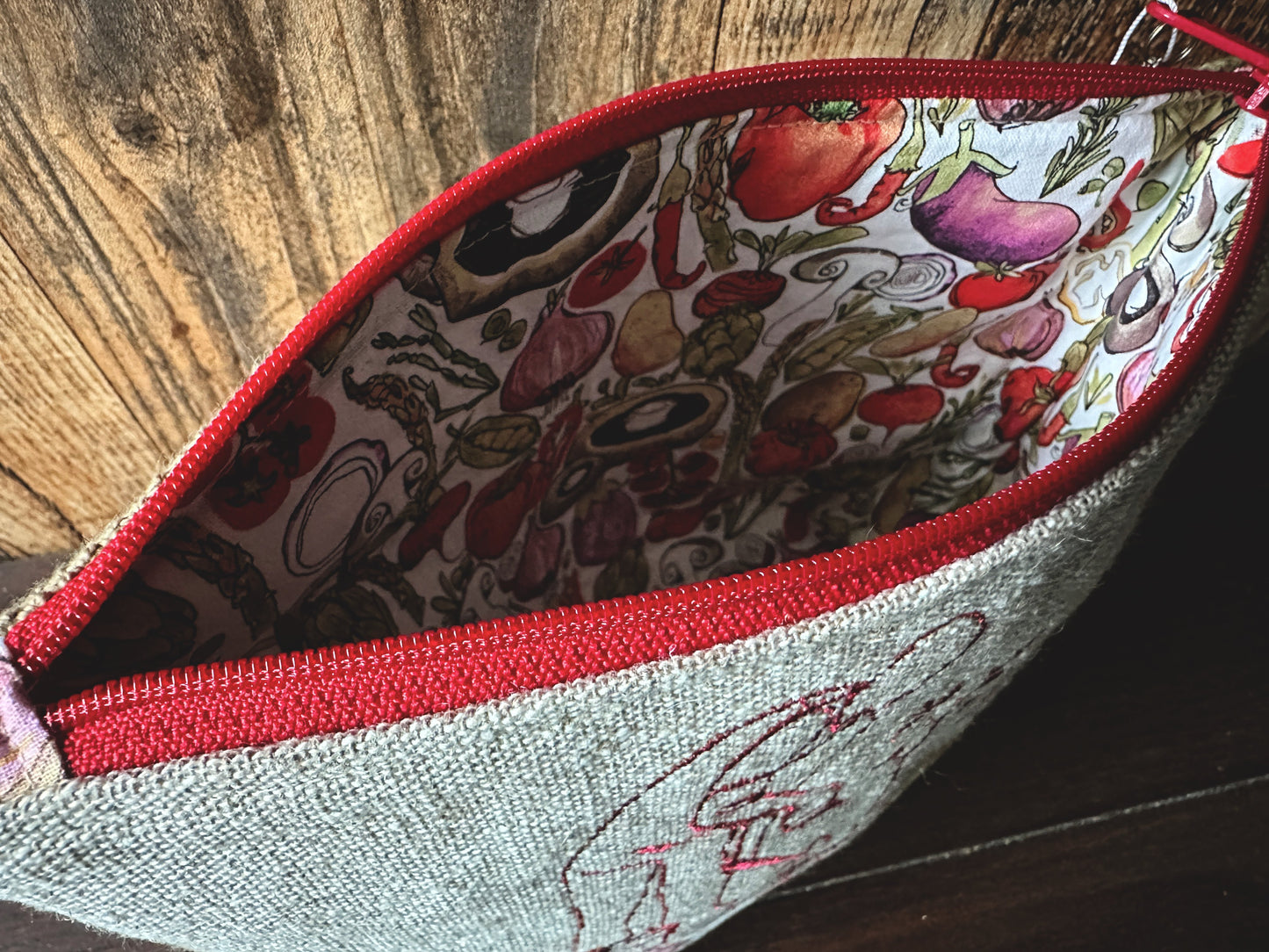Gardening with My Dog Medium Project or Cosmetic Zipper Bag
