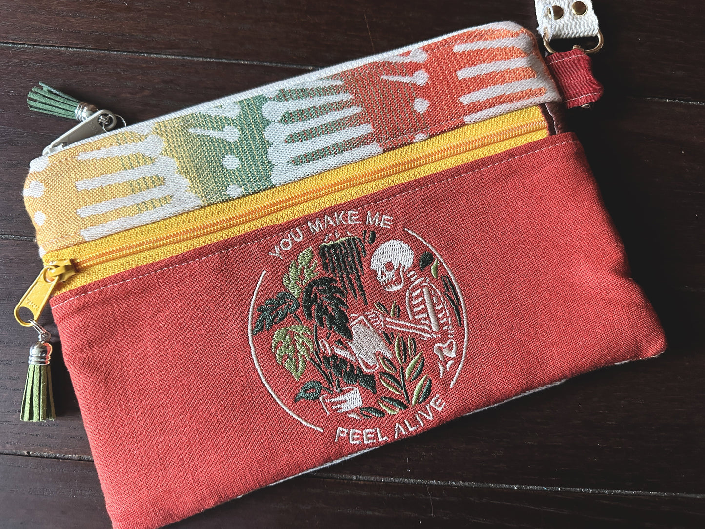Plant Lovers Small Double Zipper Clutch and E-Reader Pouch