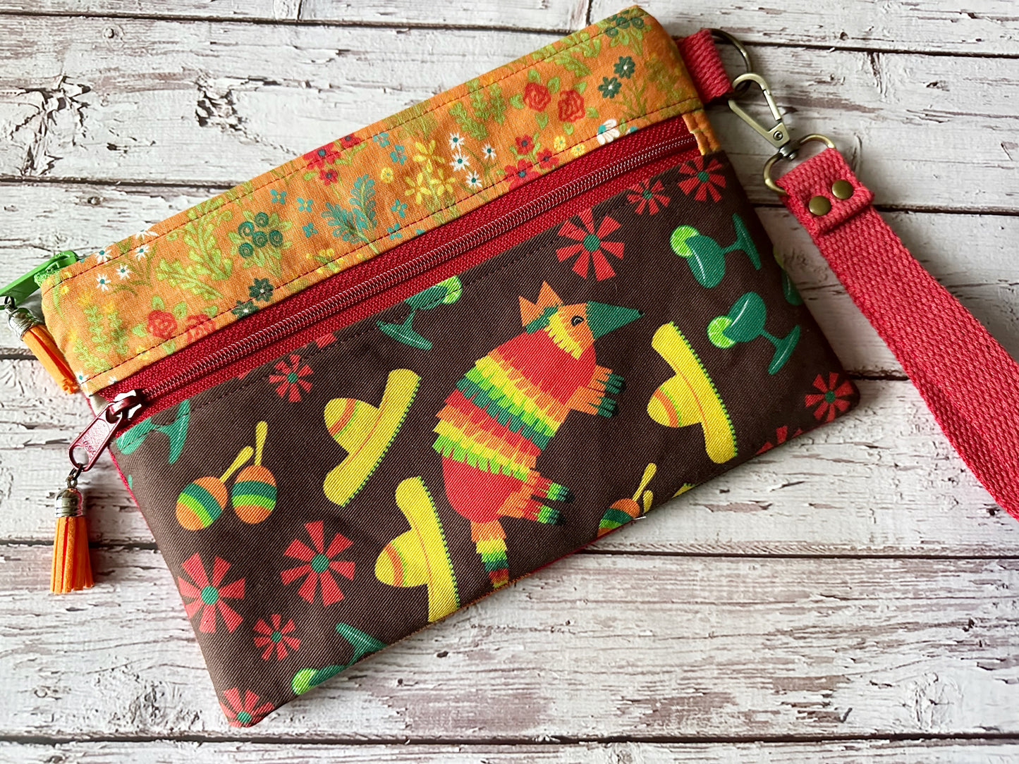 Armadillo Party Double Zipper Pouch
