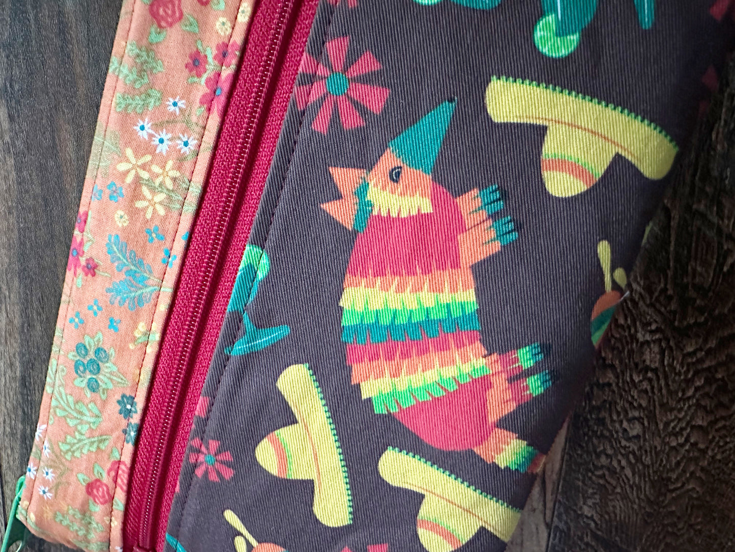 Armadillo Party Double Zipper Pouch