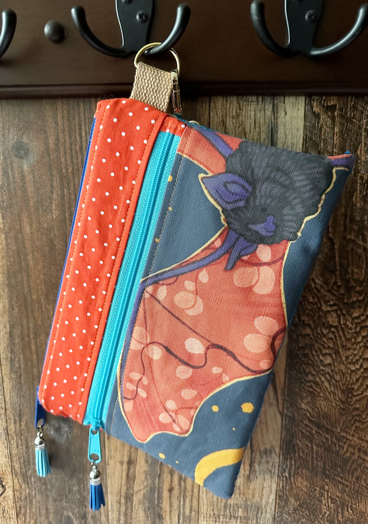 Beautiful Bat Double Zipper Pouch