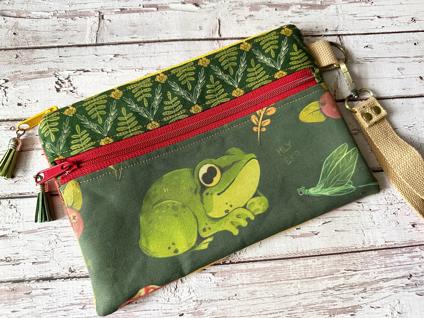 Adorable Frog Double Zipper Pouch