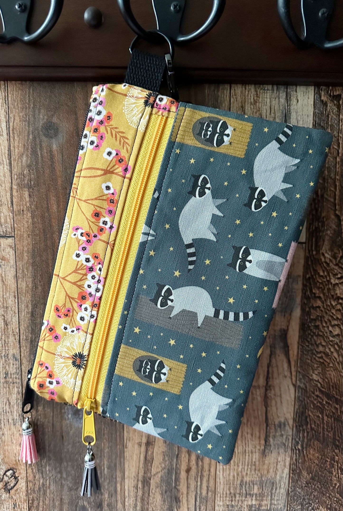 Trash Pandas Double Zipper Pouch ~ Raccoons
