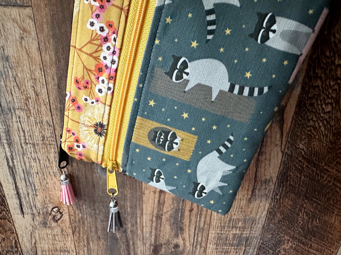 Trash Pandas Double Zipper Pouch ~ Raccoons