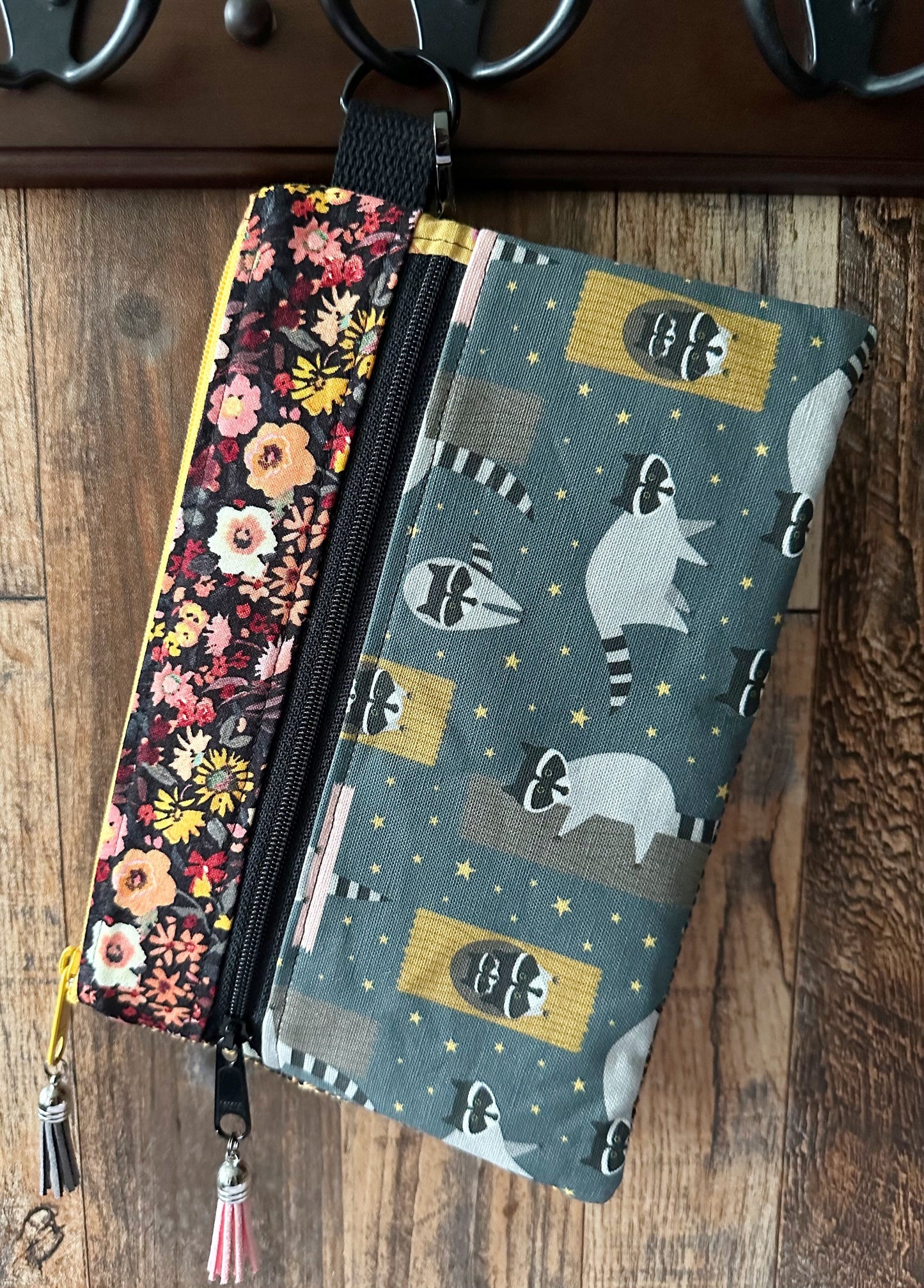 Trash Pandas Double Zipper Pouch ~ Raccoons