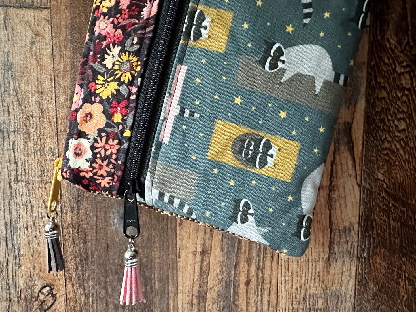 Trash Pandas Double Zipper Pouch ~ Raccoons
