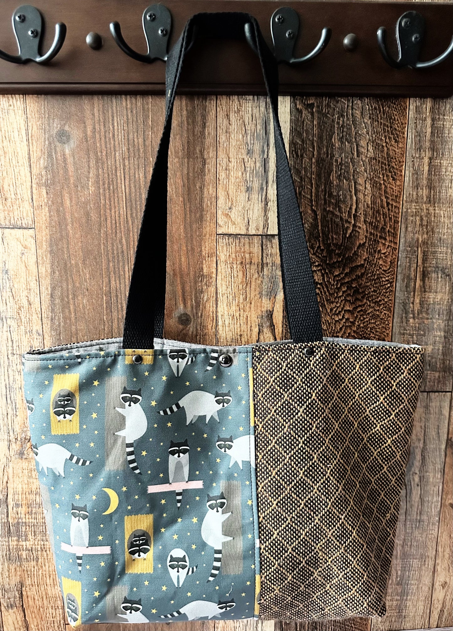 Trash Pandas Tote Bag with Zipper Pocket Divider ~ Raccoons