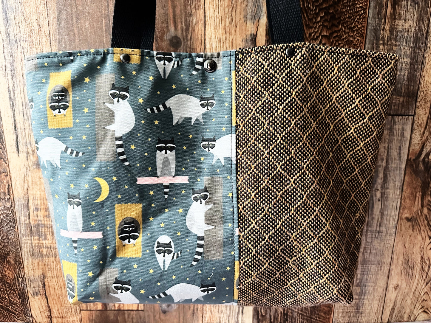 Trash Pandas Tote Bag with Zipper Pocket Divider ~ Raccoons