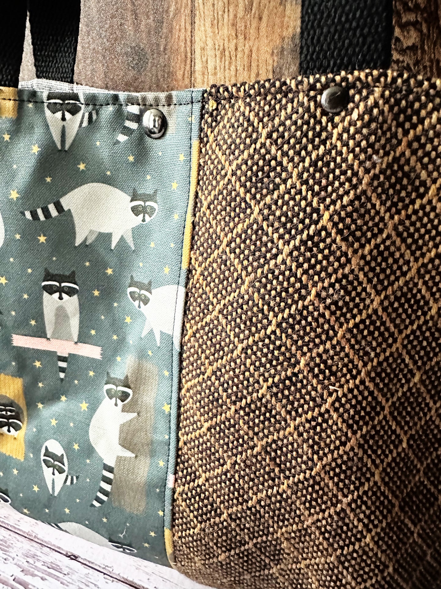 Trash Pandas Tote Bag with Zipper Pocket Divider ~ Raccoons