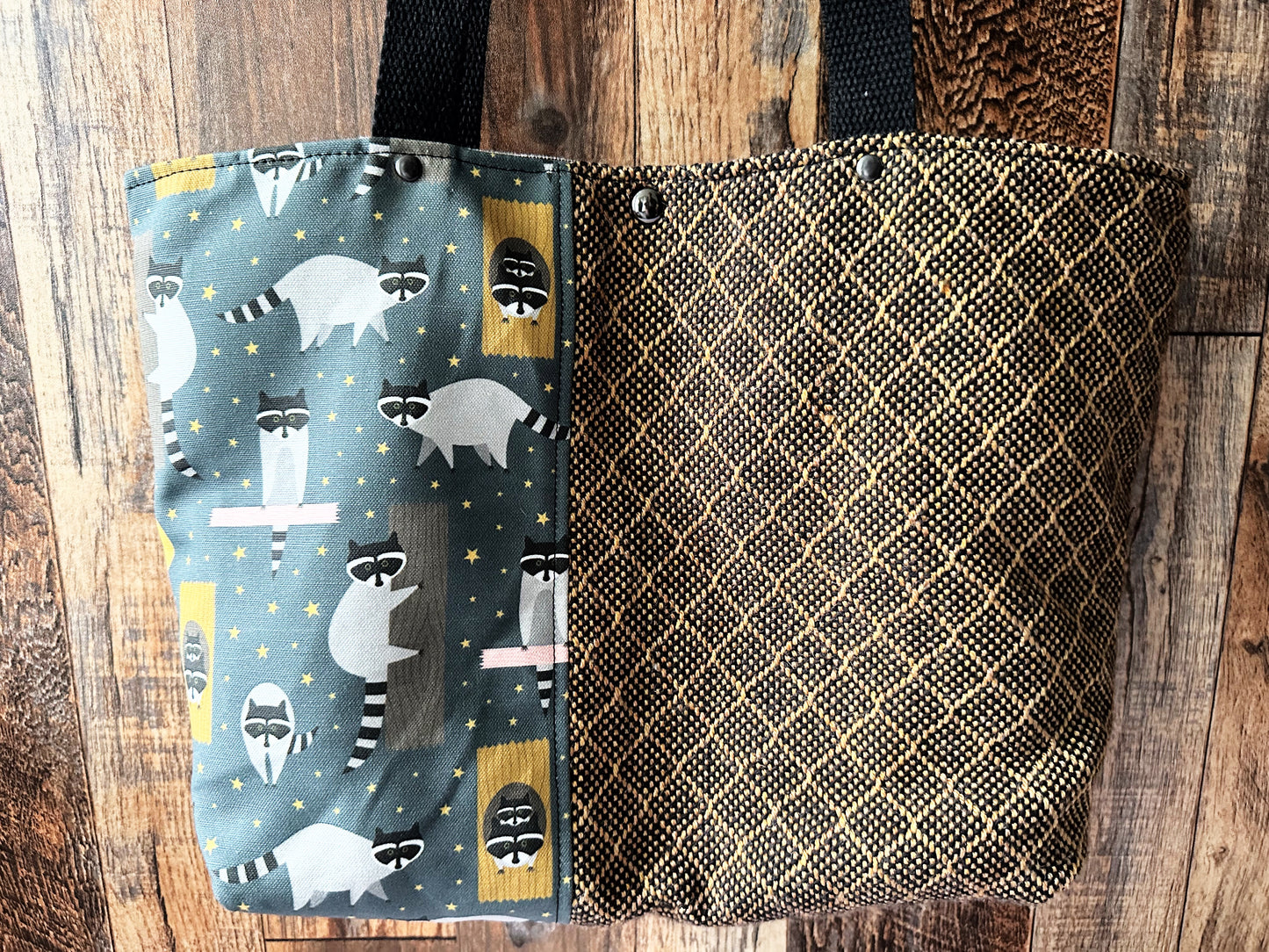 Trash Pandas Tote Bag with Zipper Pocket Divider ~ Raccoons