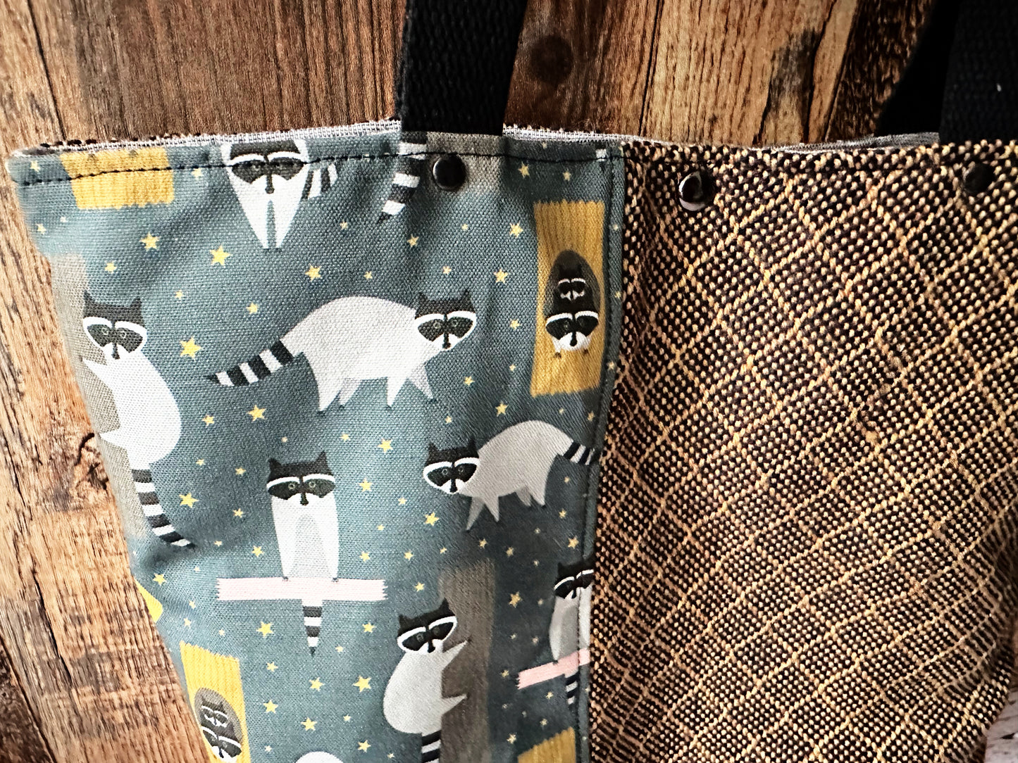 Trash Pandas Tote Bag with Zipper Pocket Divider ~ Raccoons