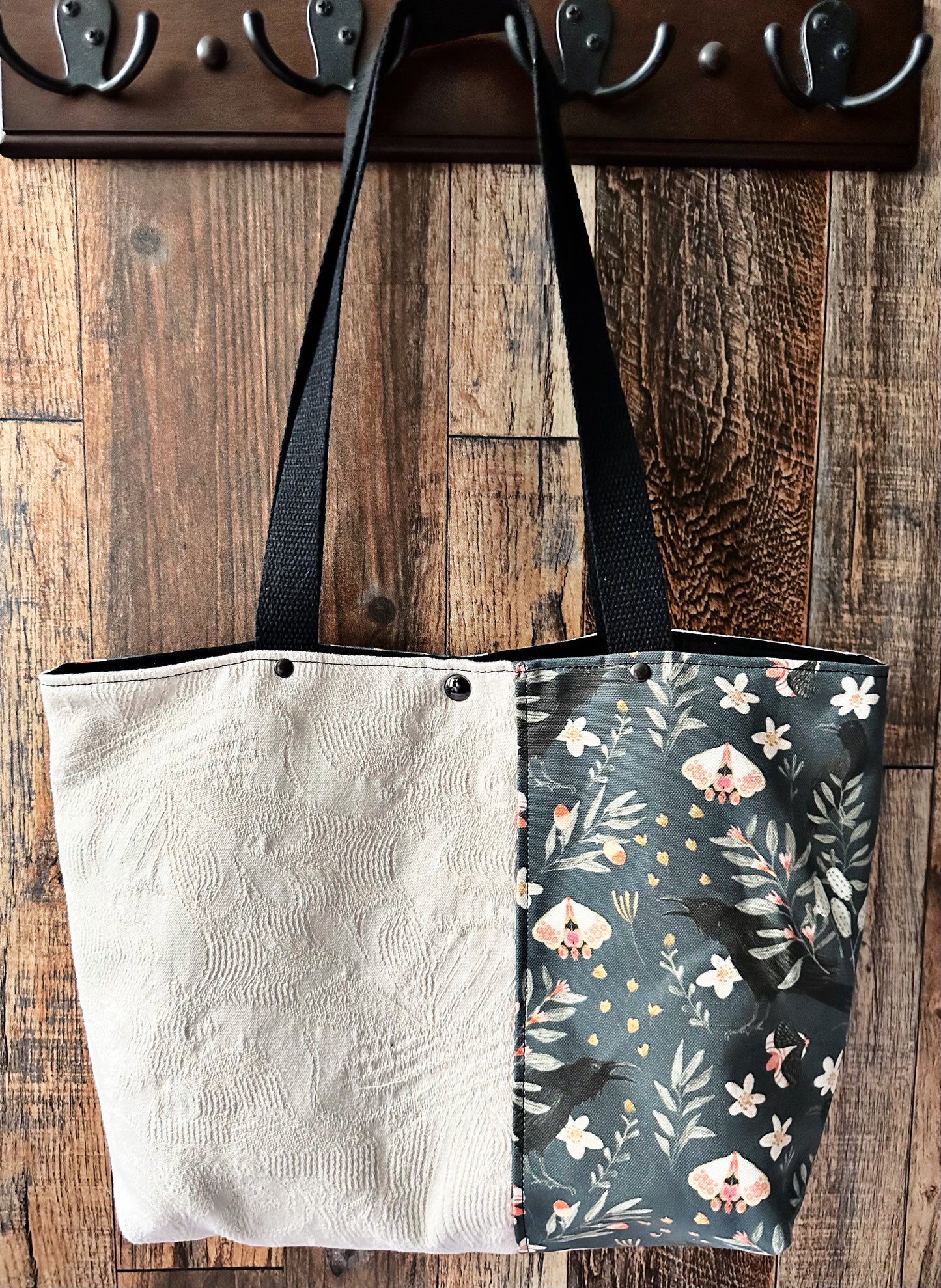Classy Crows Tote Bag with Zipper Pocket Divider