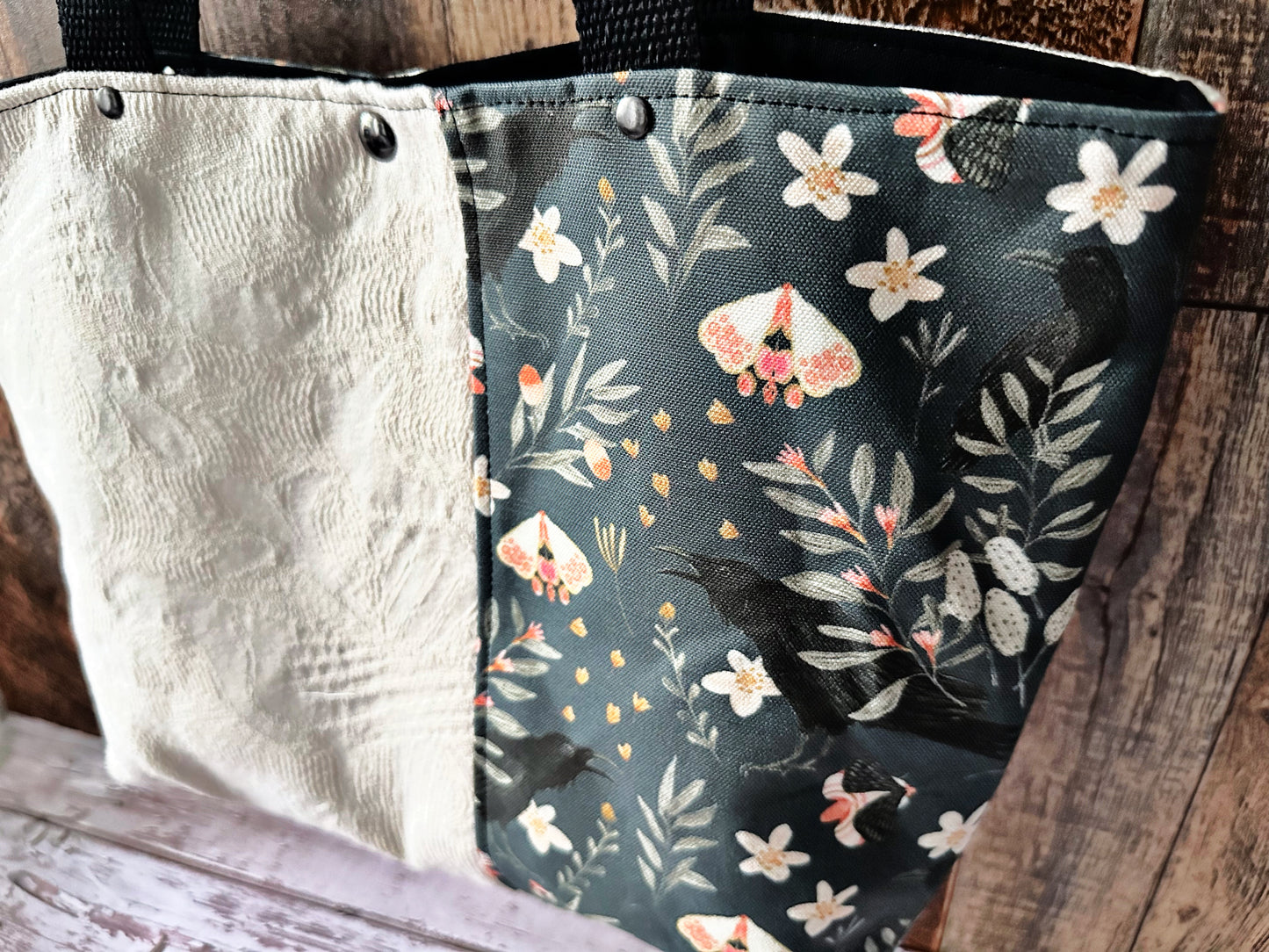 Classy Crows Tote Bag with Zipper Pocket Divider